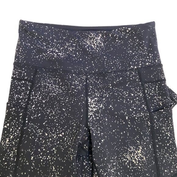 Ziya Active Black Reflected Spotted Spandex Leggings 7/8 Size 4 - Picture 10 of 11